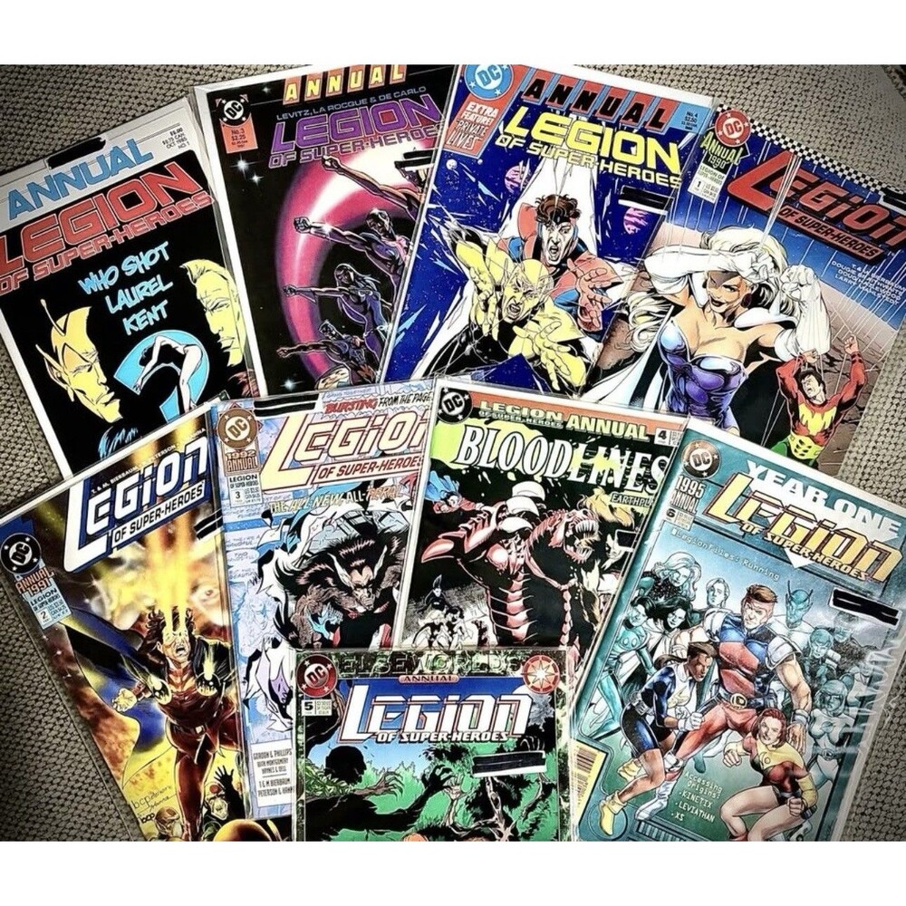 Lot 9 Legion of Super-Heroes Annual DC Comics 1985-1995 Bloodlines Elseworlds